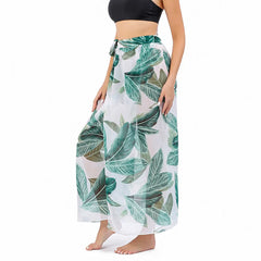 Saída de Praia Longa: Sarong Longo com Estampa para Biquíni - Tecido Chiffon Leve e Confortável - Ideal para Praia e Piscina!