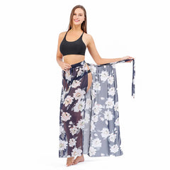 Saída de Praia Longa: Sarong Longo com Estampa para Biquíni - Tecido Chiffon Leve e Confortável - Ideal para Praia e Piscina!