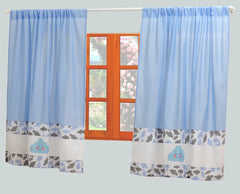 Cortina Infantil Nuvem Azul para Varão Simples 200x170cm Um Toque de Delicadeza e Alegria para o Quarto do seu Anjo!