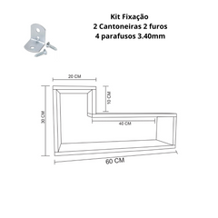 Nicho Prateleira "L" - MDF Natural 15mm