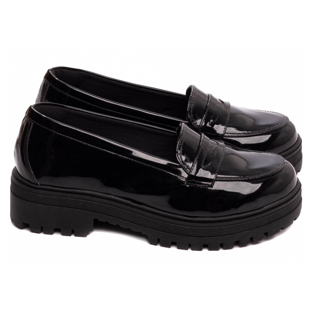 Mocassim Feminino Tratorado Preto Elegância Conforto Autêntico