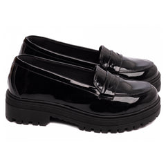 Mocassim Feminino Tratorado Preto Elegância Conforto Autêntico