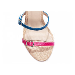 Sandália Feminina Napa Croco Elegância Conforto Personalidade