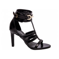 Sandália Salto Alto Napa Preto Elegância Sofisticação Conforto