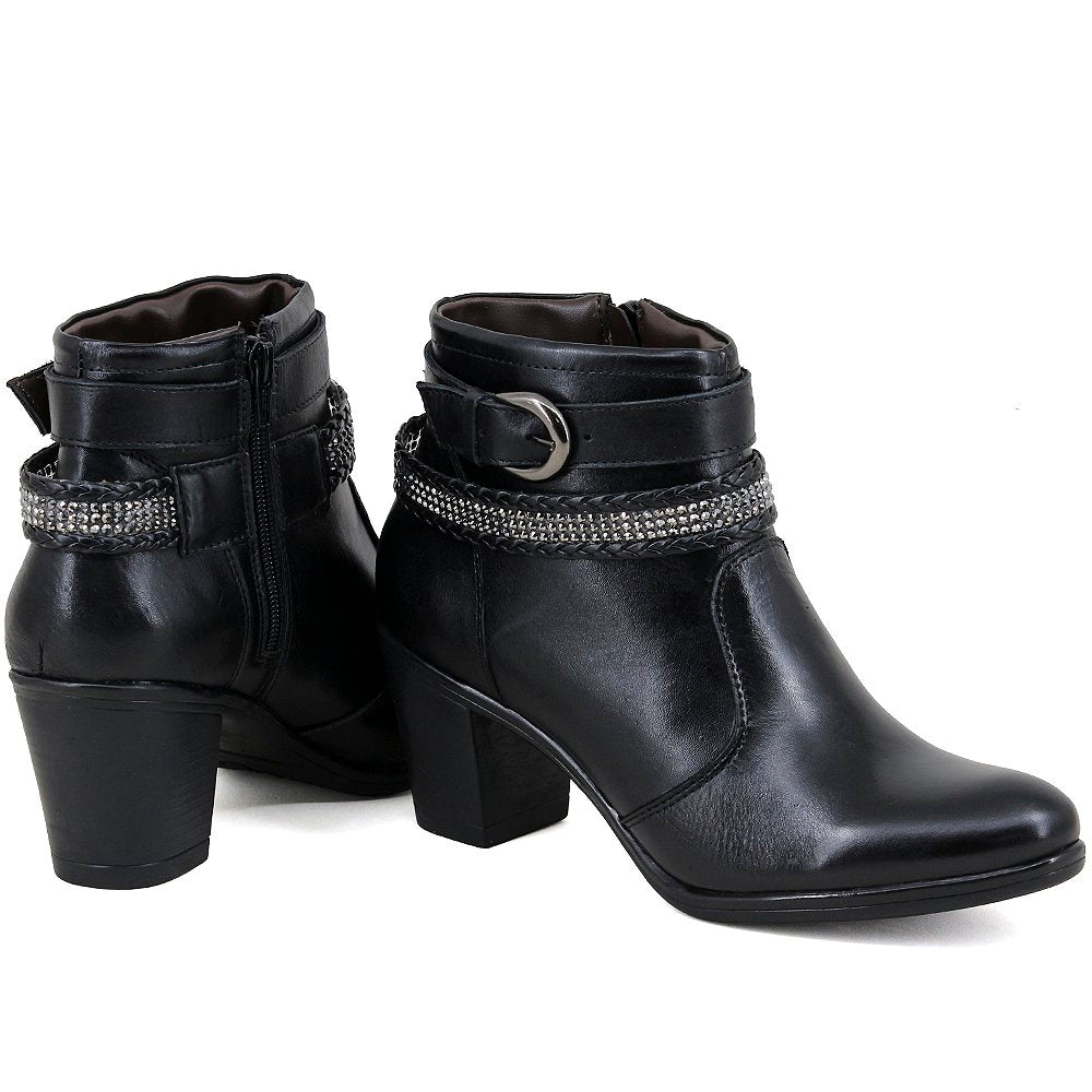 Bota Casual Feminina Cano Curto Couro Comfort