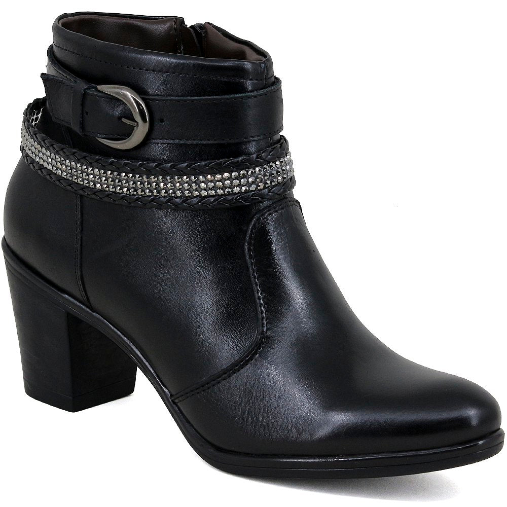 Bota Casual Feminina Cano Curto Couro Comfort