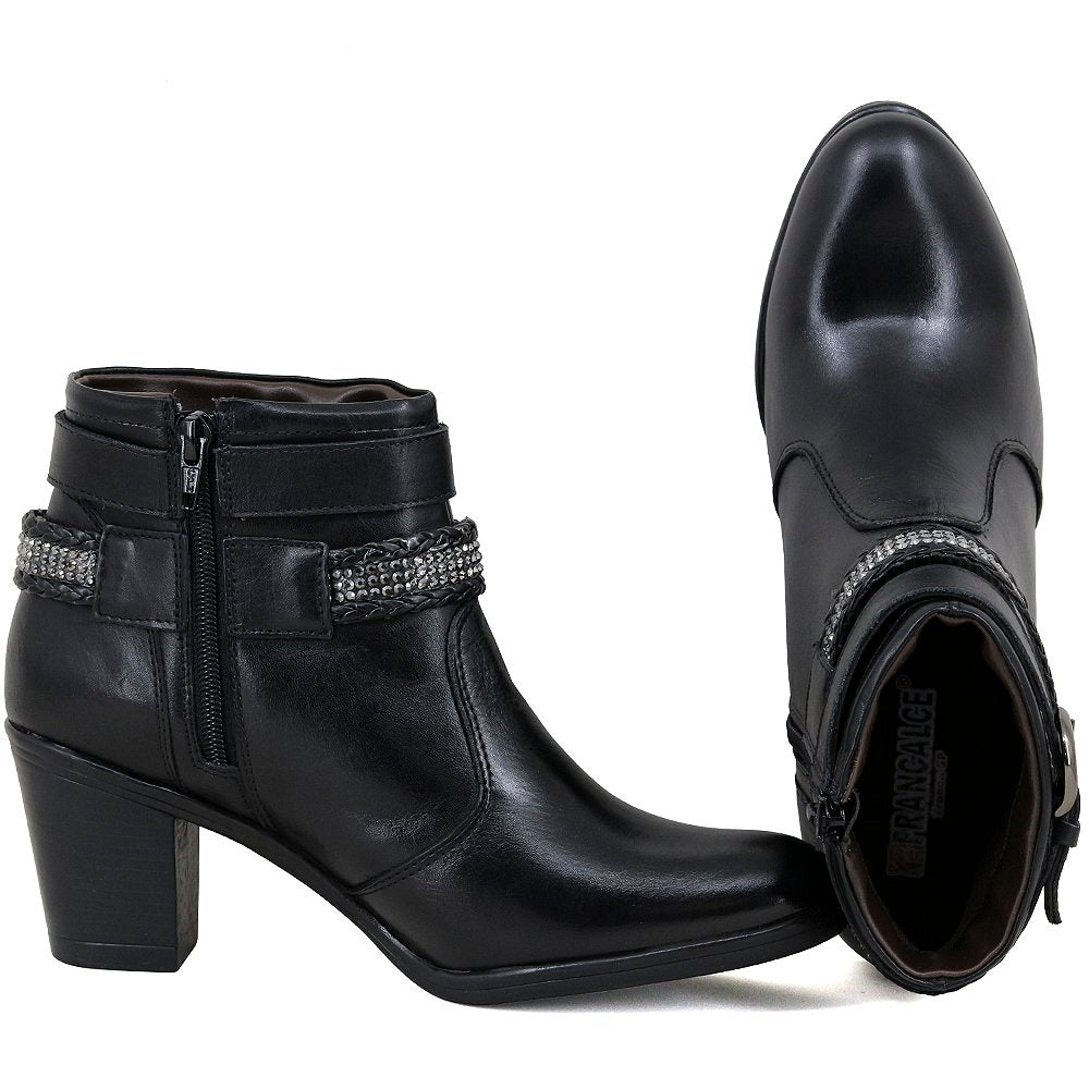 Bota Casual Feminina Cano Curto Couro Comfort