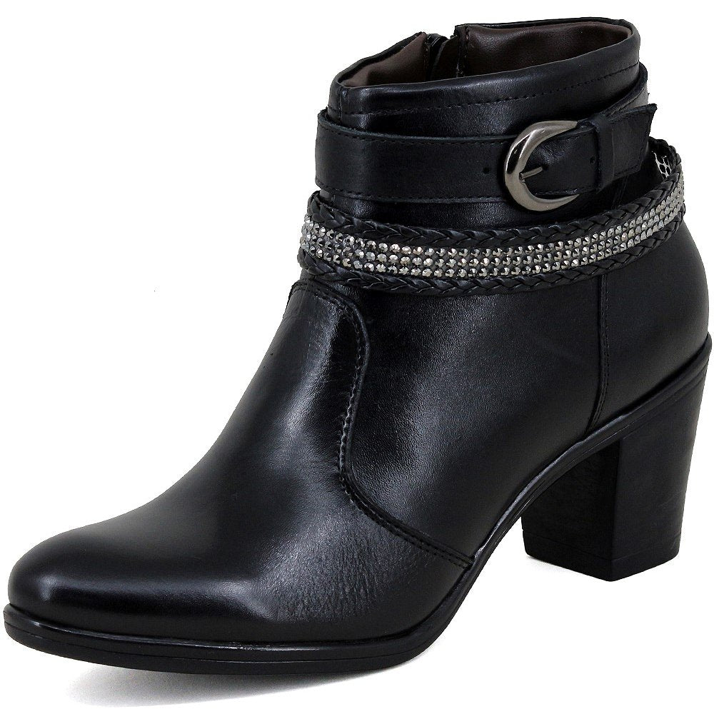 Bota Casual Feminina Cano Curto Couro Comfort