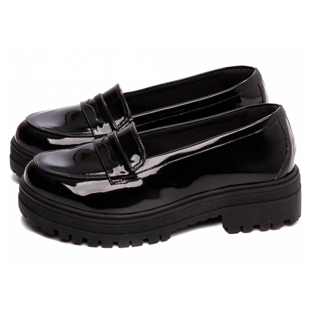 Mocassim Feminino Tratorado Preto Elegância Conforto Autêntico