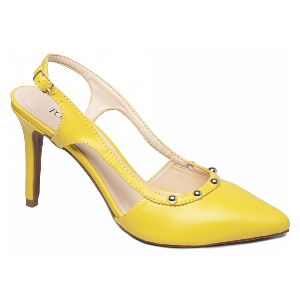 Scarpin Amarelo Salto Fino Alto