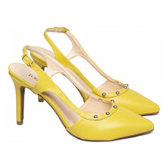 Scarpin Amarelo Salto Fino Alto