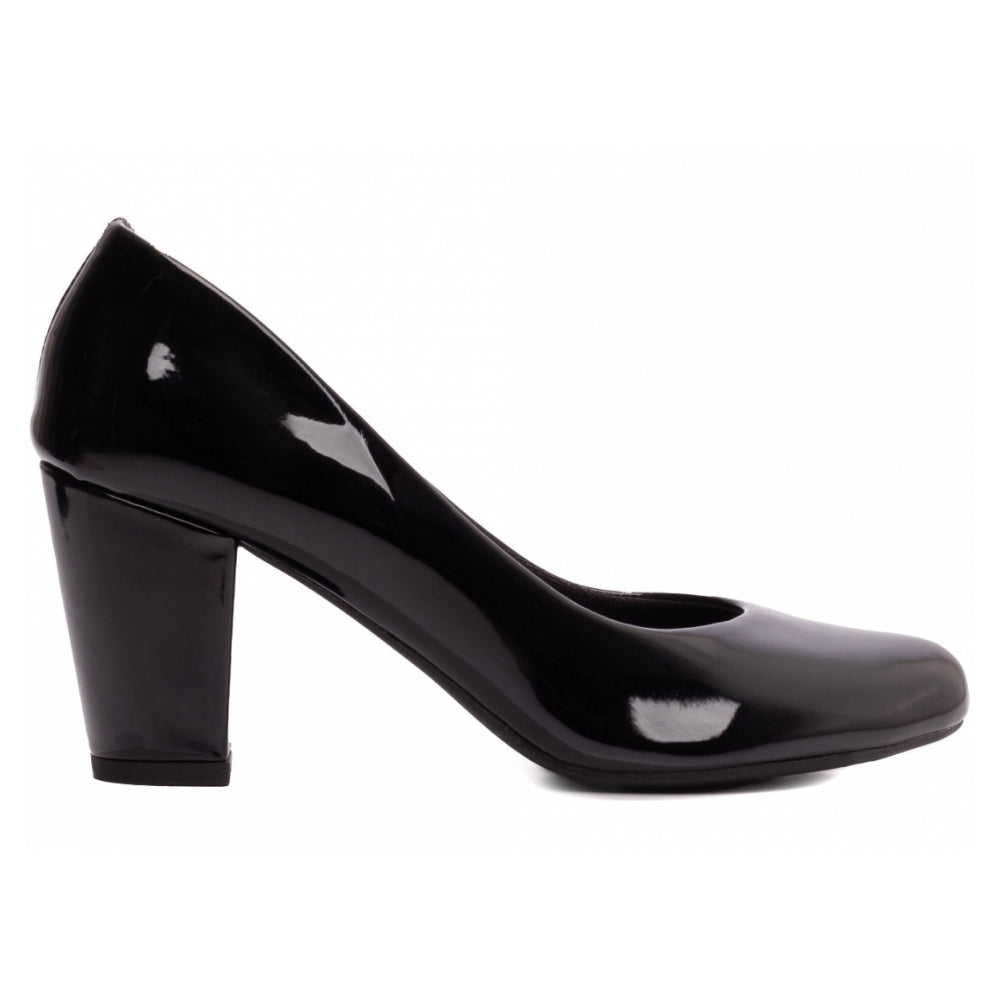 Scarpin Bico Redondo Verniz Preto | Elegância e Conforto para Seus Pés