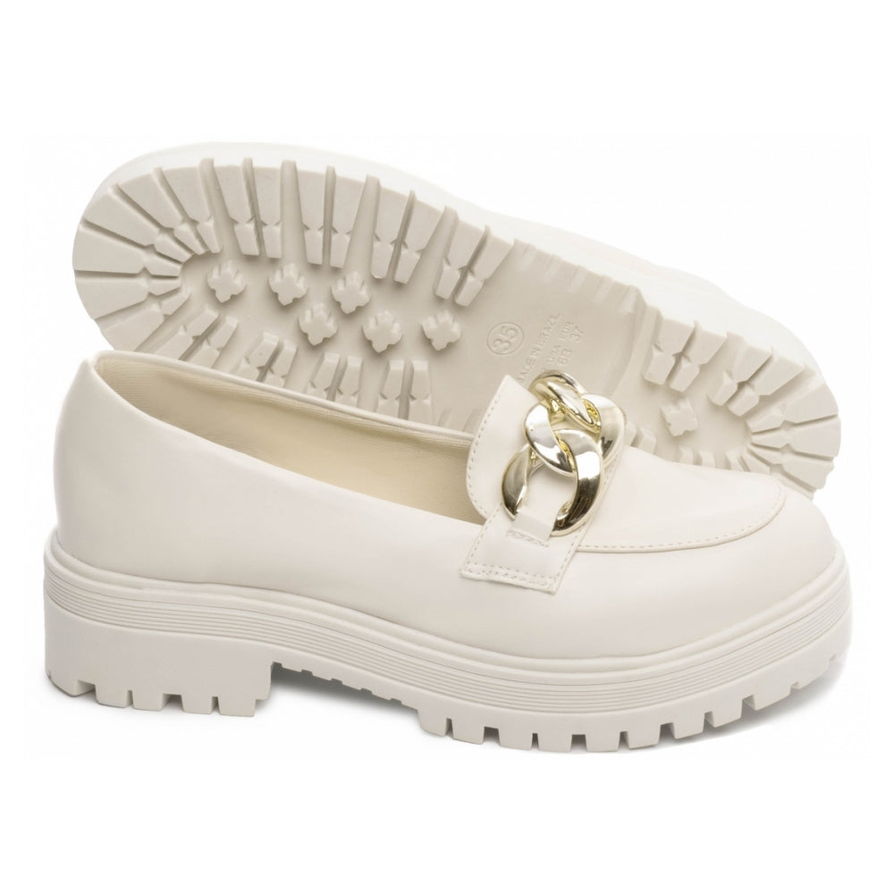 Mocassim Feminino Tratorado | Napa Off White | Conforto | Estilo | Versátil