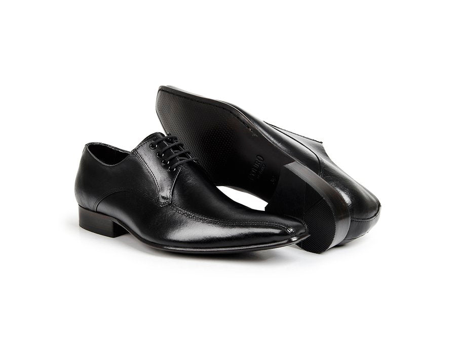 Sapato Social Derby Couro Cromo Premium Preto