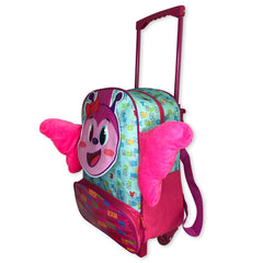 Mochila Escolar Infantil com Rodinhas Borboleta Rosa