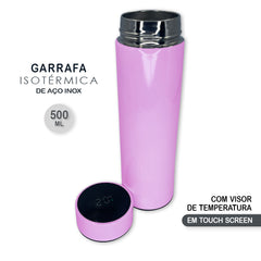 Garrafa Térmica Digital 500ml Rosa