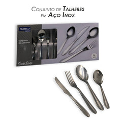 Conjunto de Talheres em Aço Inox  24 Peças Fratelli