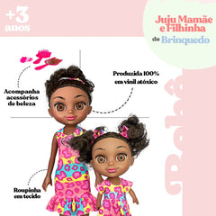 Encanto Familiar - Boneca Juju Mommy Mamãe E Filhinha Negra Com Acessórios