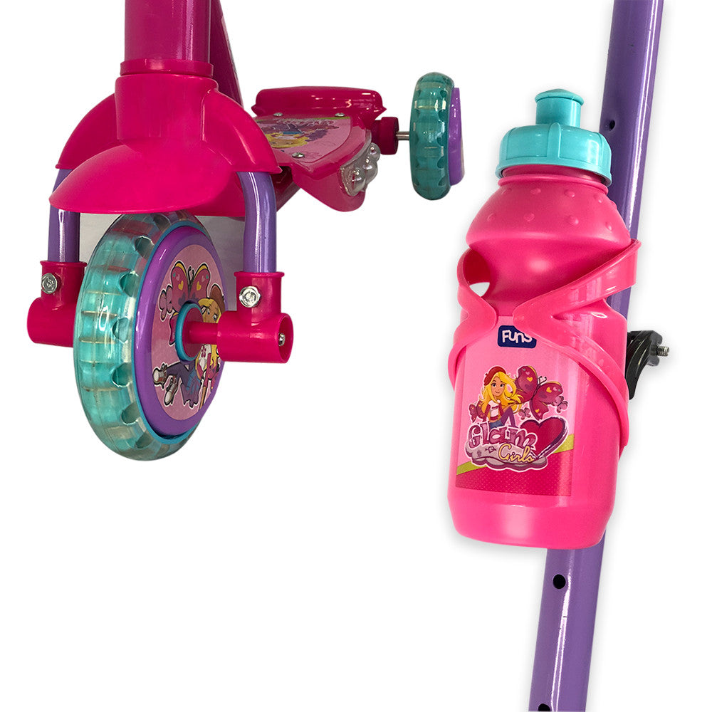 Patinete Infantil com Garrafinha e Bolsa - Rosa