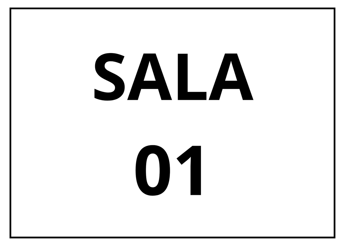 Placa Sinalização 1/2 Oficio Sala 01 Mdf Natural