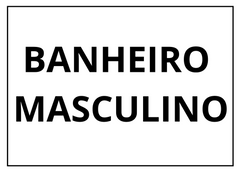 Placa Sinalização 1/2 Oficio Banheiro Masculino Mdf Branco