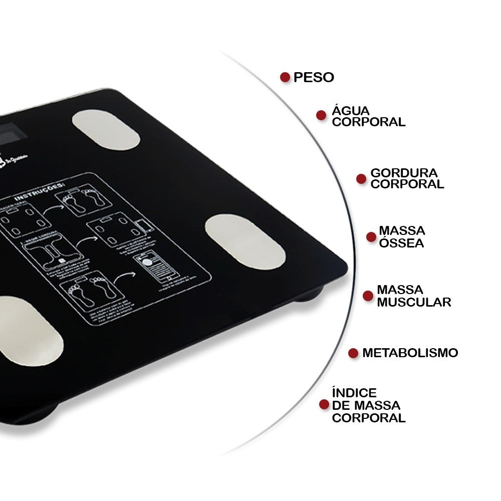 Balança Digital Bioimpedância Bluetooth