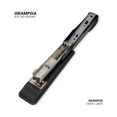 Grampeador De Aço 13cm Até 20 Folhas