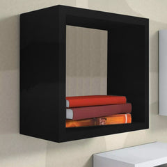 Kit 3 Nicho Decorativo 15x15x15 Cm Preto Em Mdf