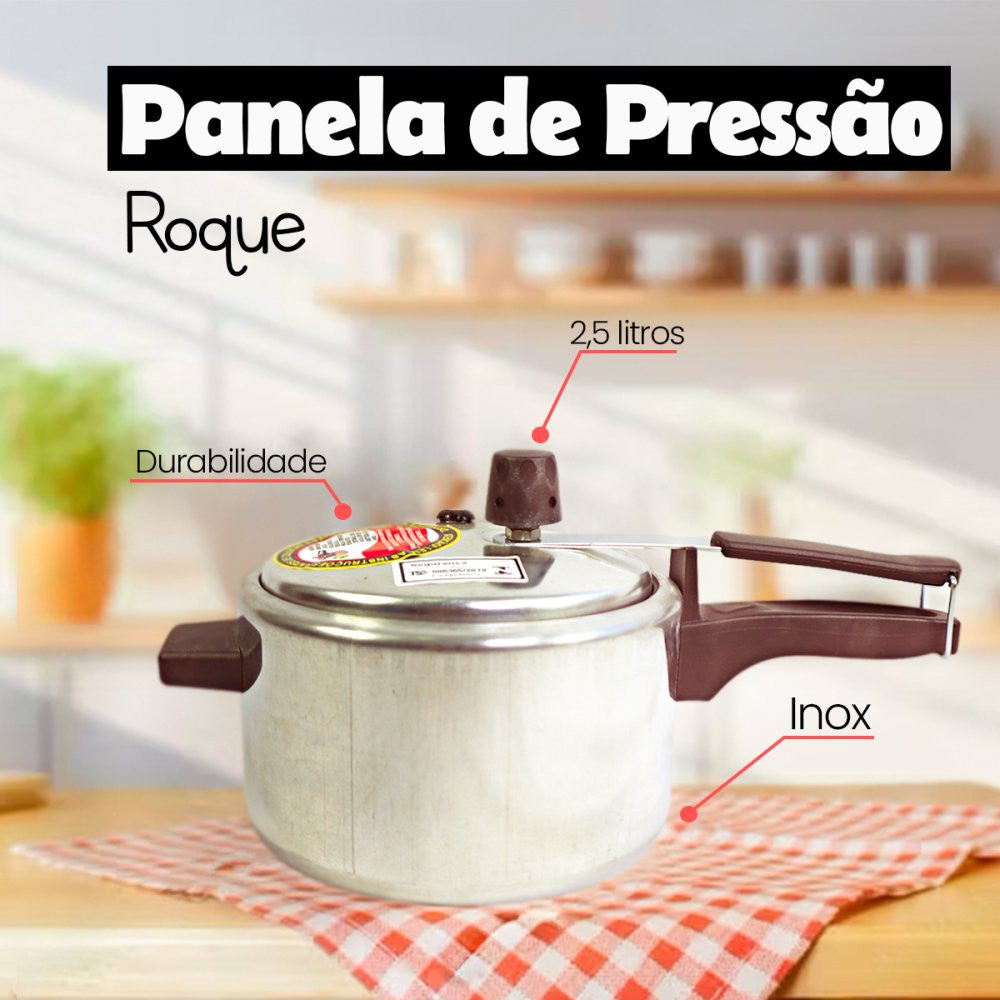 Panela de Pressão Roque 2,5 Litros Inox