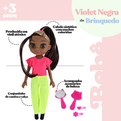 Boneca Violet Negra 30cm com Acessórios