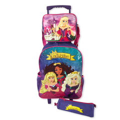 Kit Mochila Escolar Princesas Roxa - 3 Peças