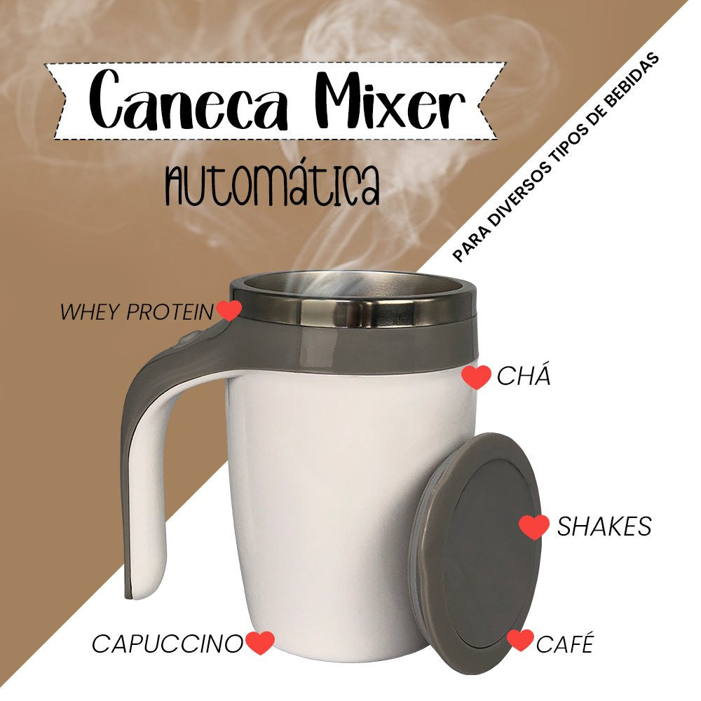 Caneca Mixer Inox Automática - 380ml - Praticidade no Café