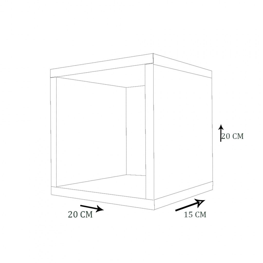 Kit 3 Nicho Decorativo 20x20x15 Cm Madeirado Em Mdf