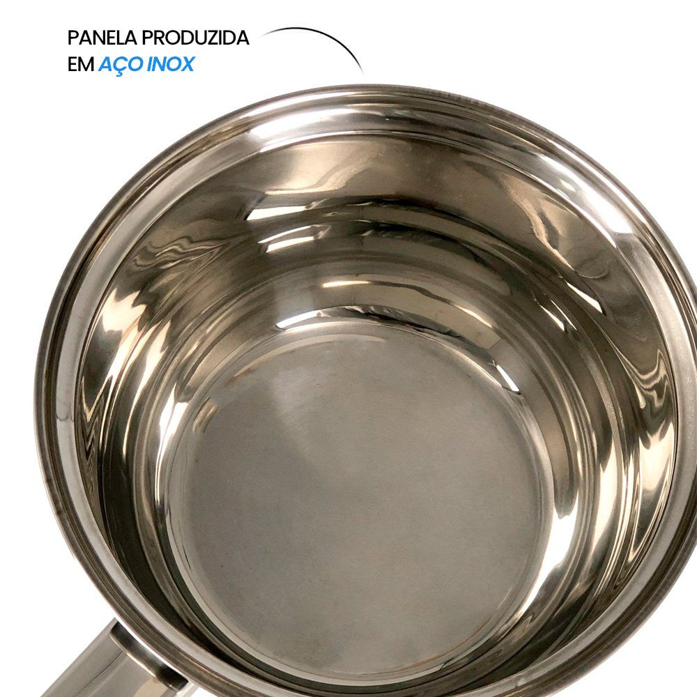 Conjunto de Panelas Inox 5 Peças com Tampa de Vidro - Wincy