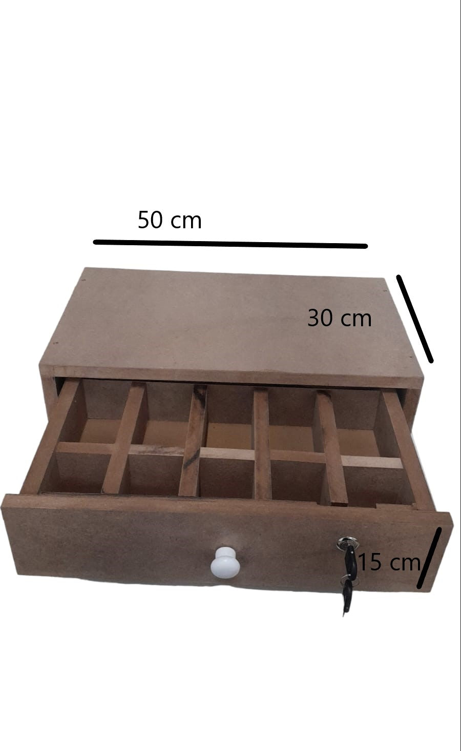 Organize e proteja seus pertences com a Caixa Gaveta Organizadora em MDF Natural!