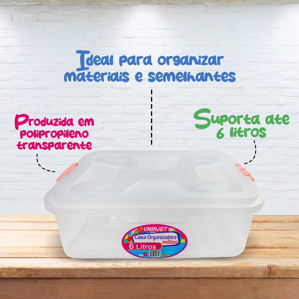 Caixa Organizadora Transparente Multiuso 6L