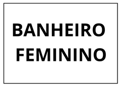 Placa Sinalização 1/2 Oficio Banheiro Feminino Mdf Natural