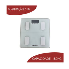 Balança Digital Bioimpedância C/ Aplicativo Importway Branca