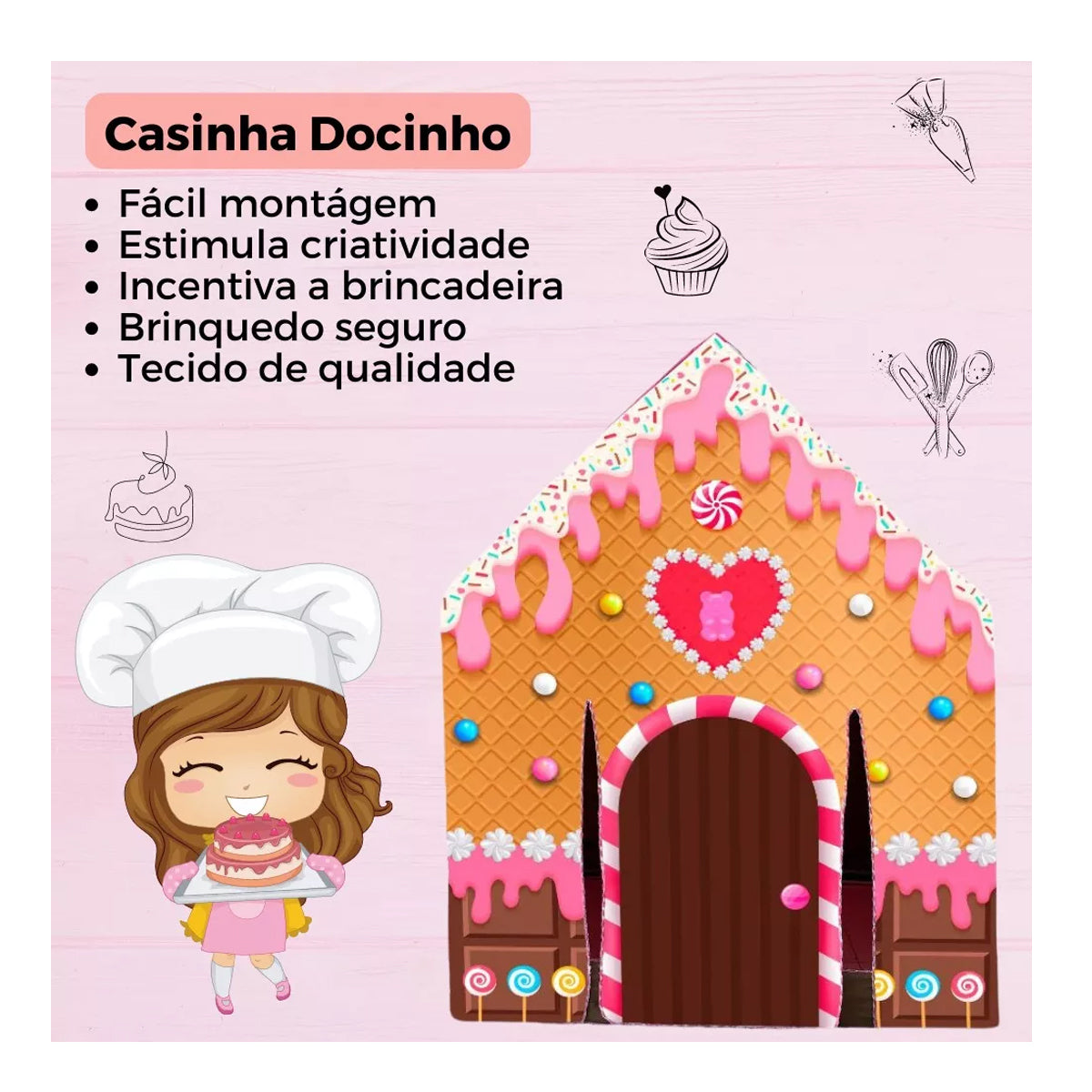 Barraca Cabana Casinha De Doces Confeiteira Infantil Menina