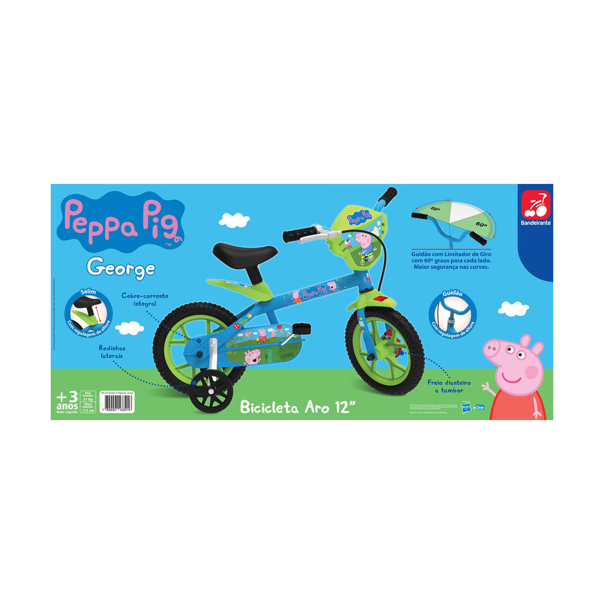 Bicicleta Infantil Peppa Pig - George 12"