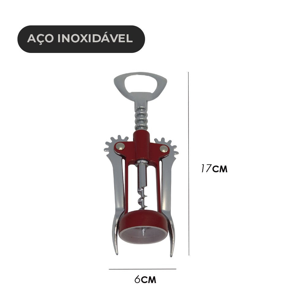 Saca Rolhas em Aço Inox Cores Sortidas