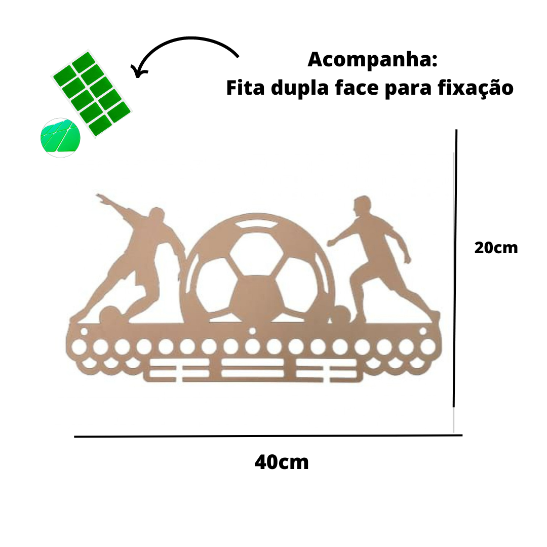 Porta Medalhas Futebol: Ostente suas Conquistas com Estilo Mdf natural