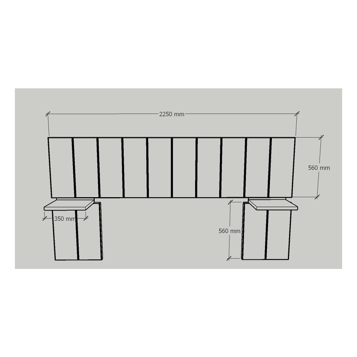 Cabeceira Estofada Angra Casal Marrom + Bancada - Quarto Box