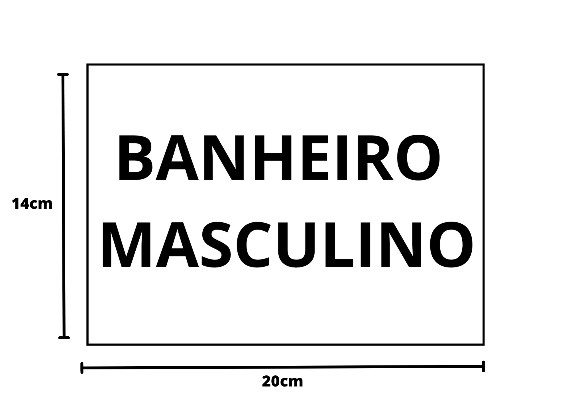 Placa Sinalização 1/2 Oficio Banheiro Masculino Mdf Branco