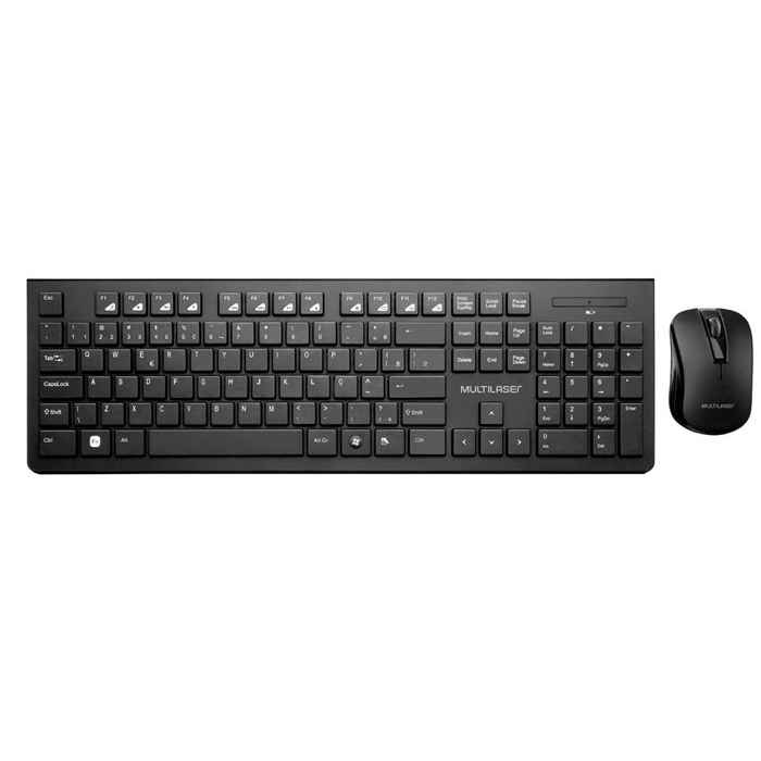 Escritório Sem Fios: Combo Teclado e Mouse Slim Preto Multilaser - TC212