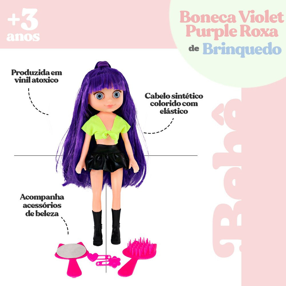 Boneca Violet Purple 30cm com acessórios