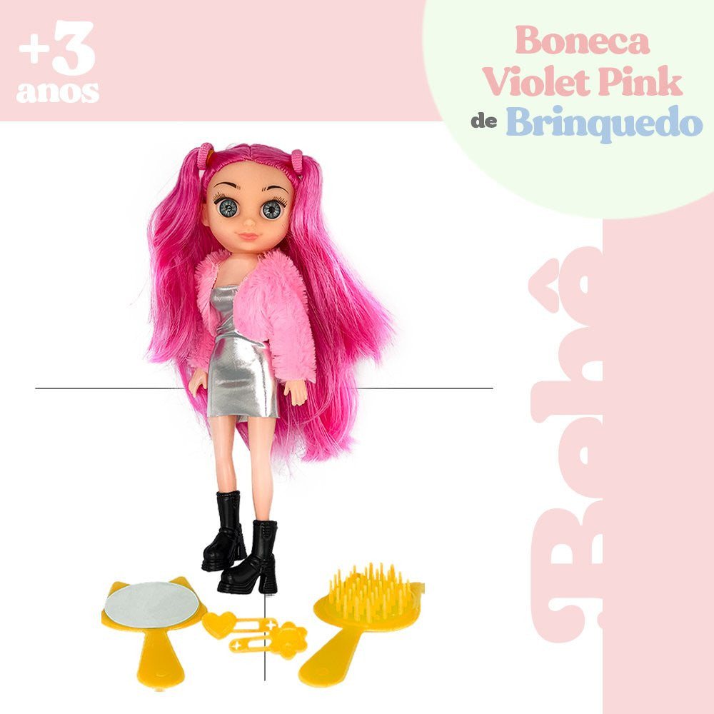 Boneca Violet Pink com Acessórios