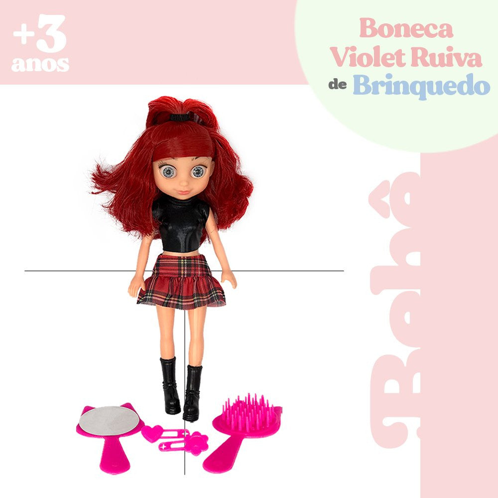 Boneca Violet Ruiva com Acessórios