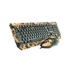 Combo Gamer Kyler Warrior - Teclado e Mouse, LED Branco, Camuflado - TC249