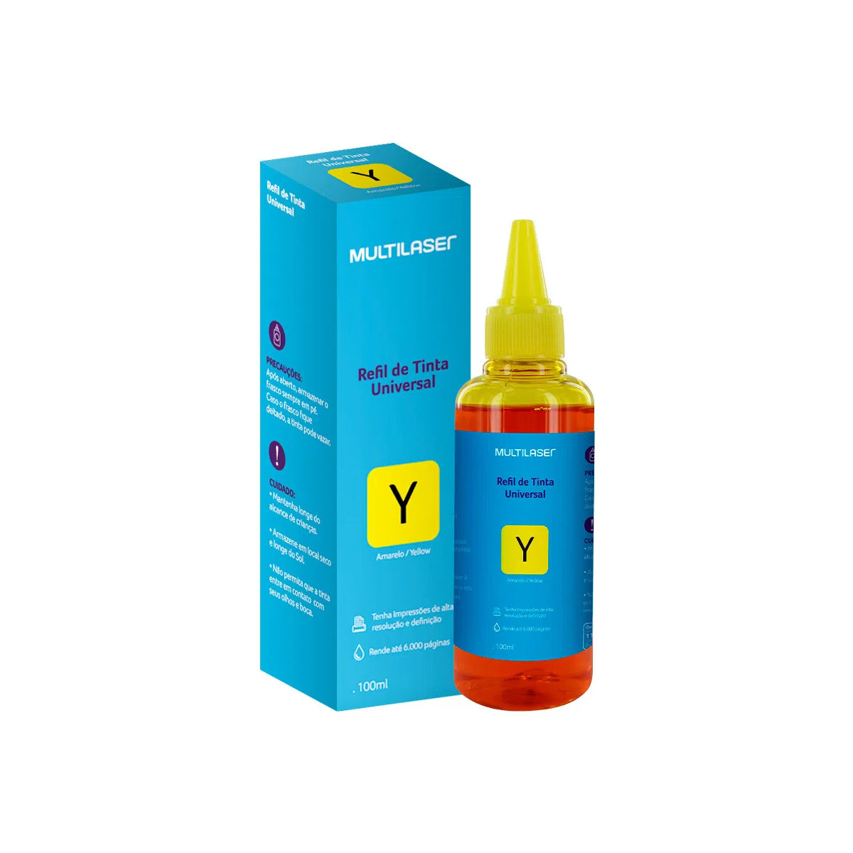 Refil de Tinta Compatível Universal Para EPSON HP CANON 100ml Amarelo - RF020